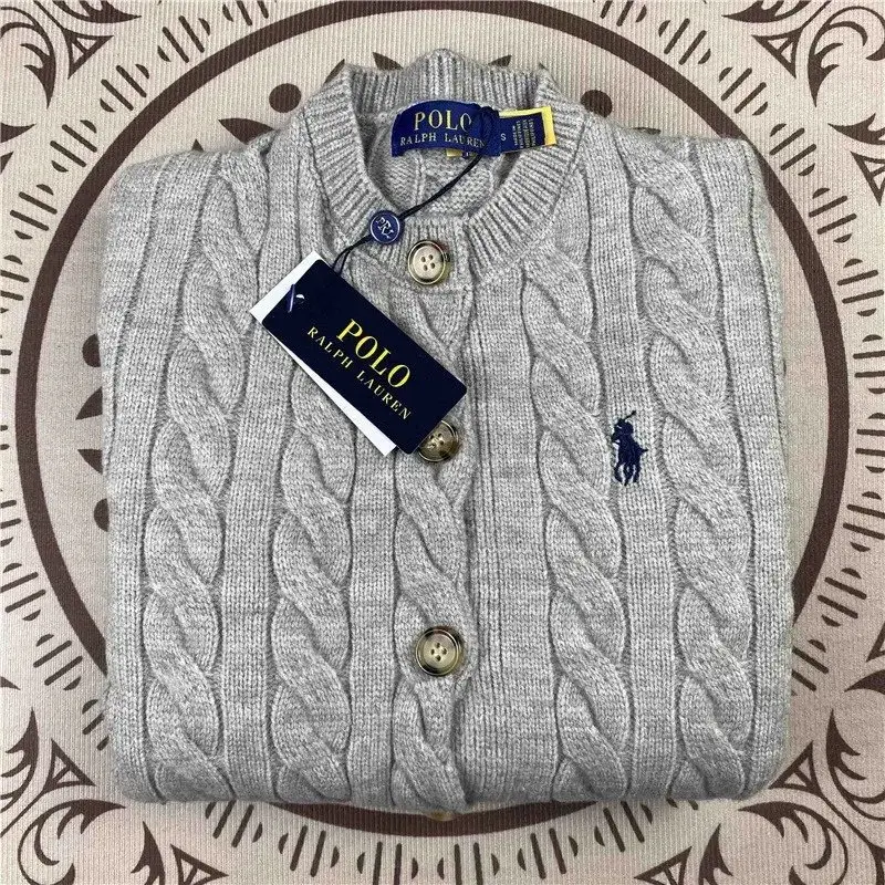 Polo Ralph Lauren Cable Knit Cardigan Grey