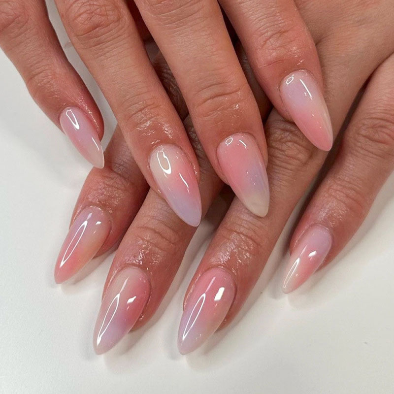 Cross-Border Colorful Gradient Fresh Dopamine Wearable Nails Detachable Nails Whitening Finished Product Manufacturer Wholesale