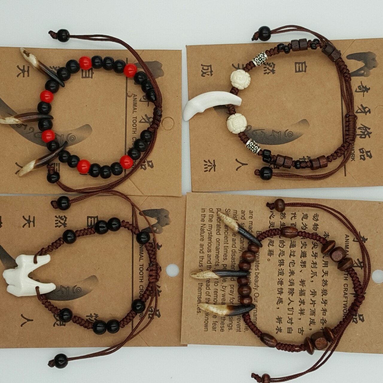 Stall Explosions Dog Tooth Necklace Bracelet Hand-woven Dog Tooth Pendant Men's and Women's Necklace Popular Hot Explosions
