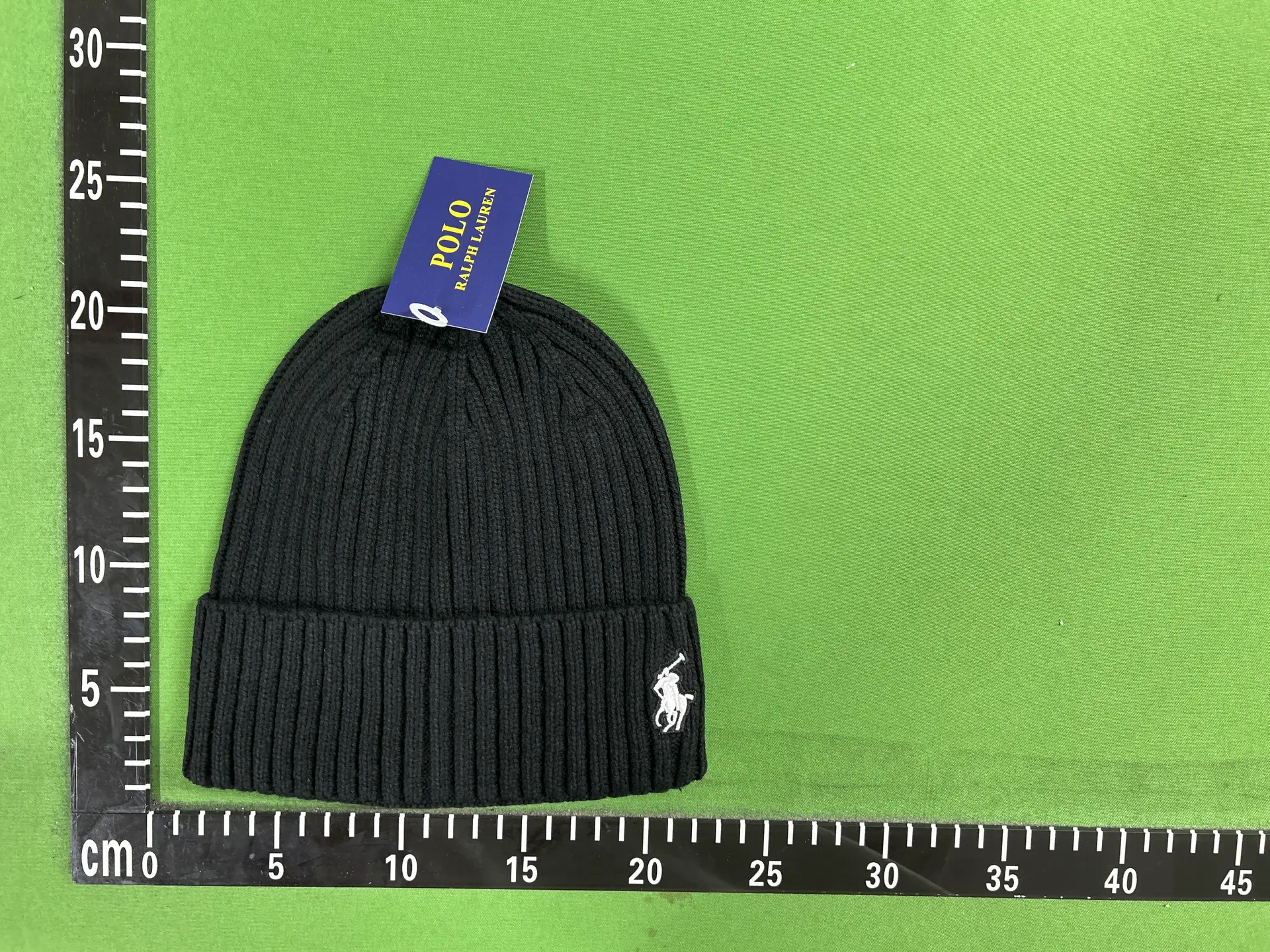 Polo Ralph Lauren Black Embroidered Knit Beanie