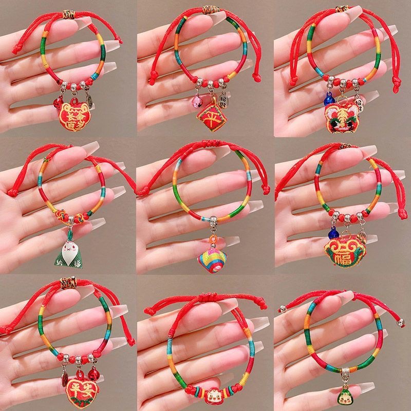Children's Dragon Boat Festival Colorful String Bracelets Ethnic Style Zongzi Sachet Hand Ropes Versatile National Trend Bracelets for Boys and Girls
