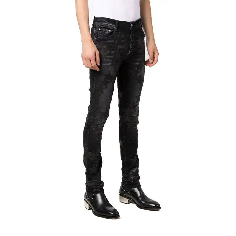 Fashion Wind Quan Zhilong's Same Style 23Ss Am Hole Old Star Black Fall and winter Denim Men's and Women's Slp High Street