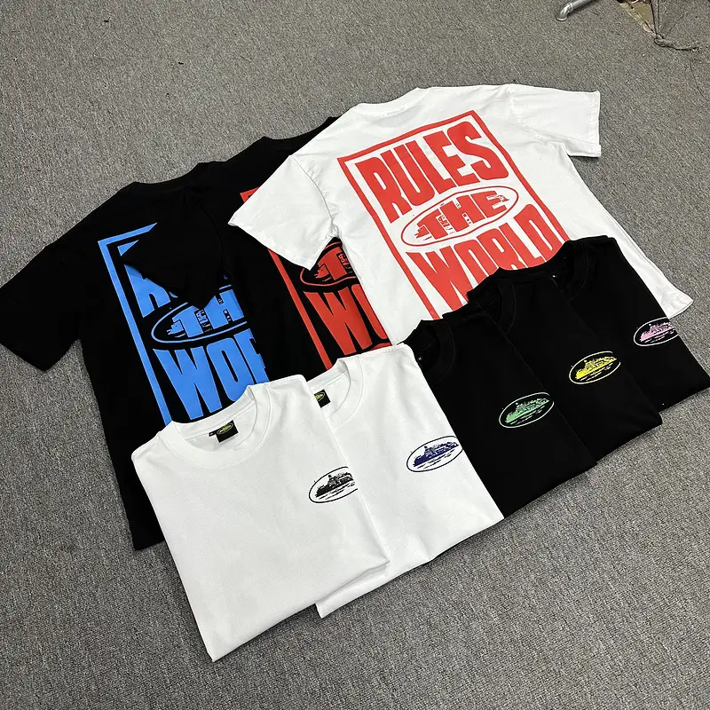 Cross-Border Trendy Brand Sailboat Print Short-Sleeve Streetwear Vintage Casual T-Shirt Couple Loose Versatile Shirt
