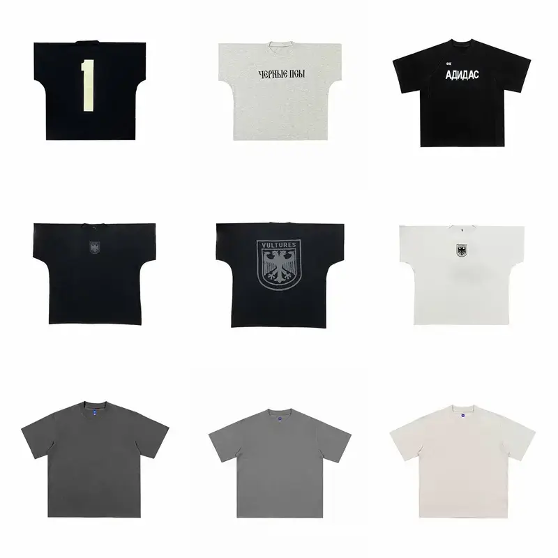 Kanye Kanye American Street Eagle Letter Logo Printed Short-Sleeved European and American Trendy Brand Long-Sleeved T-Shirt for Men and Women