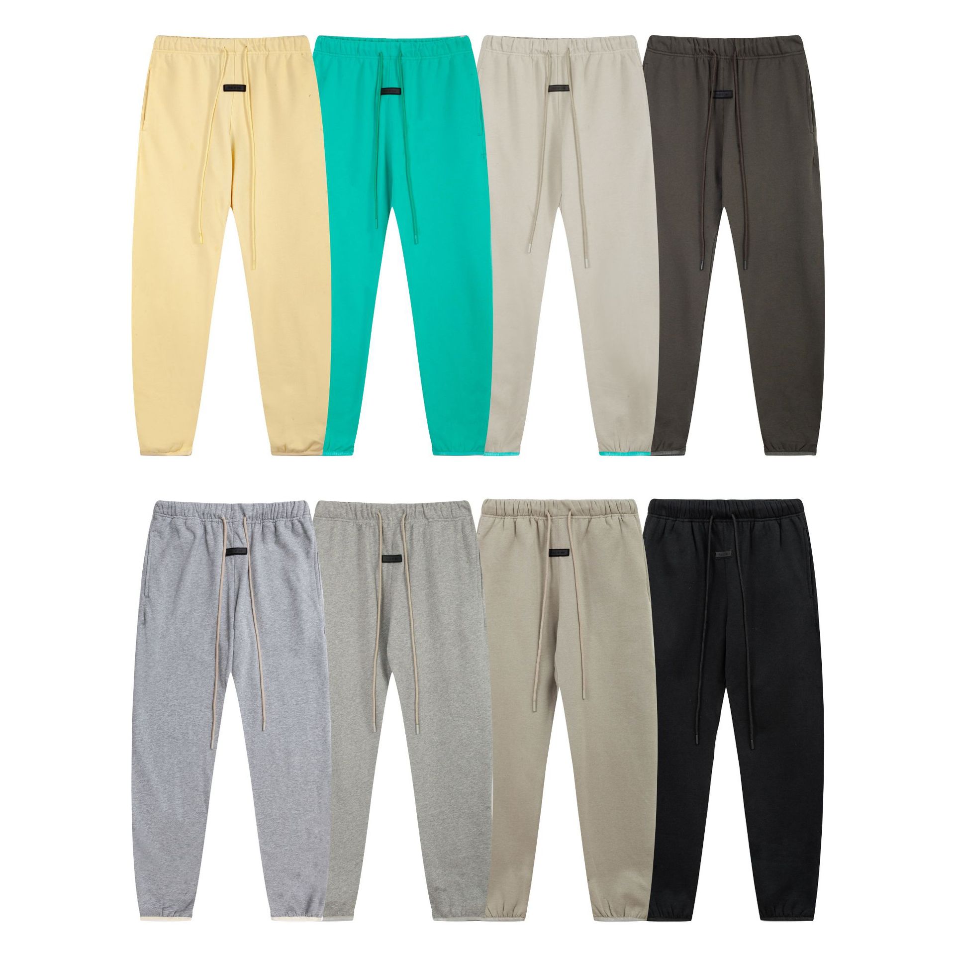 Trendy Fog Essentials Casual Solid Color Long Pants Simple Loose Fleece Casual Pants Streetwear
