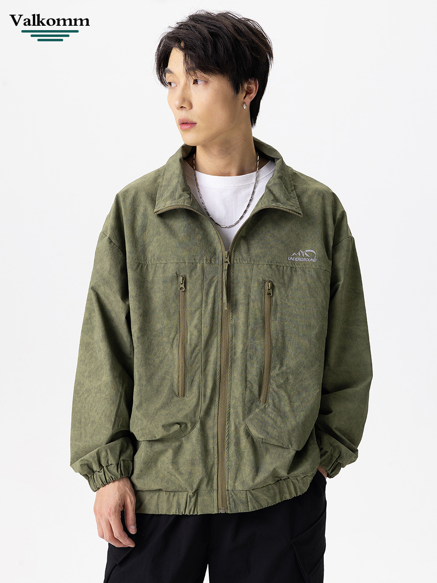 Laikemeng Men's 2025 Spring New Workwear Jacket Outdoor Trendy Brand Lightweight Fashionable High-End Casual Coat for Men