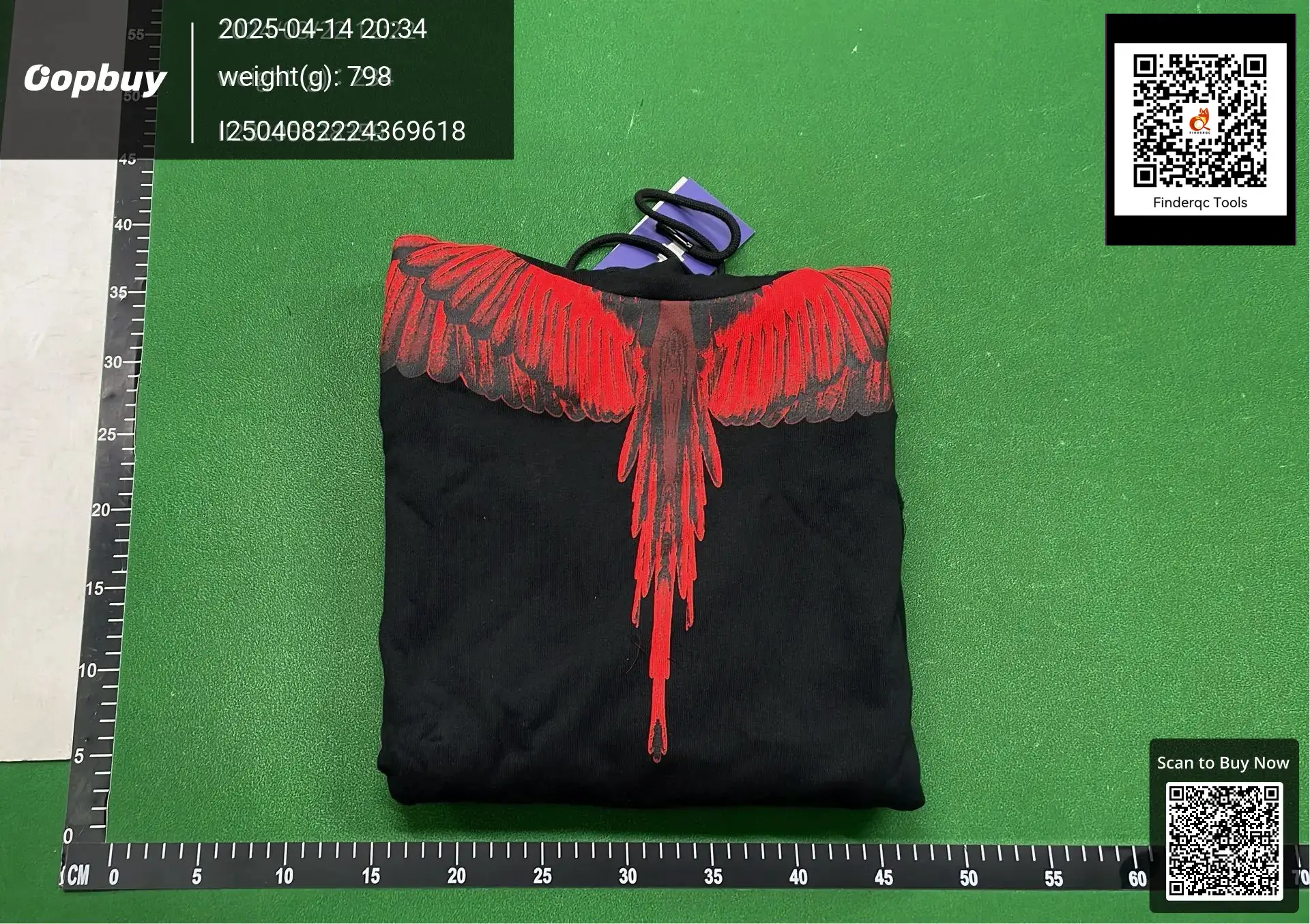 genuine goods Marcelo Marcelo Cross Border MB Classic Feather Phantom Wing Hoodie Sweater Men's and Women's Long Sleeve Jacket