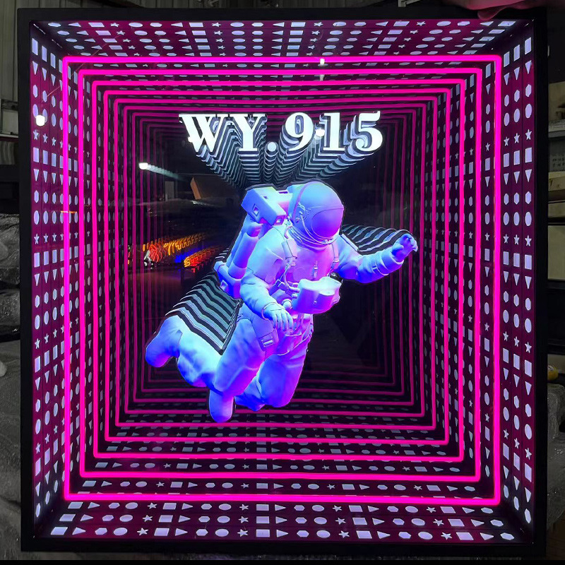 Abyss mirror lasagna mirror billboard led light box wholesale luminous characters neon lights net red background wall bar door head