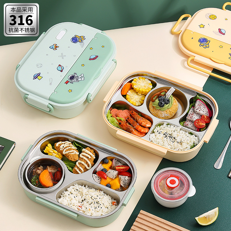 316 stainless steel insulated lunch box for primary school students food grade children can be divided into boxes for men and women