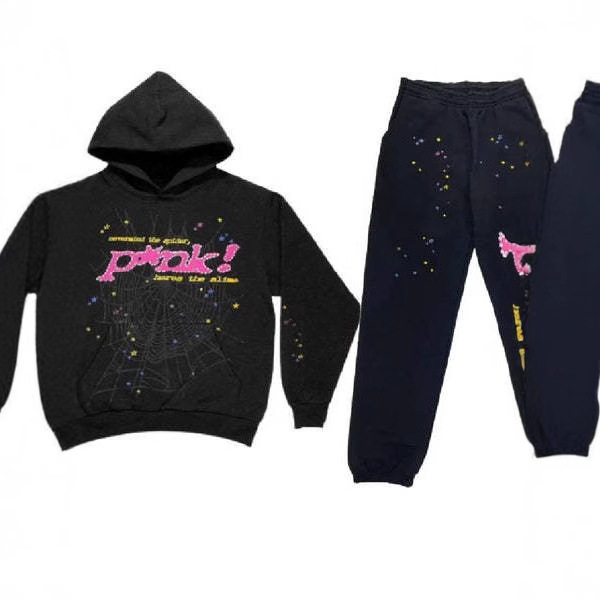 Cross-border European and American fashion brand hip hop sweater Sp5der P * NK V2 Hoodie hoodie sweatshirt suit