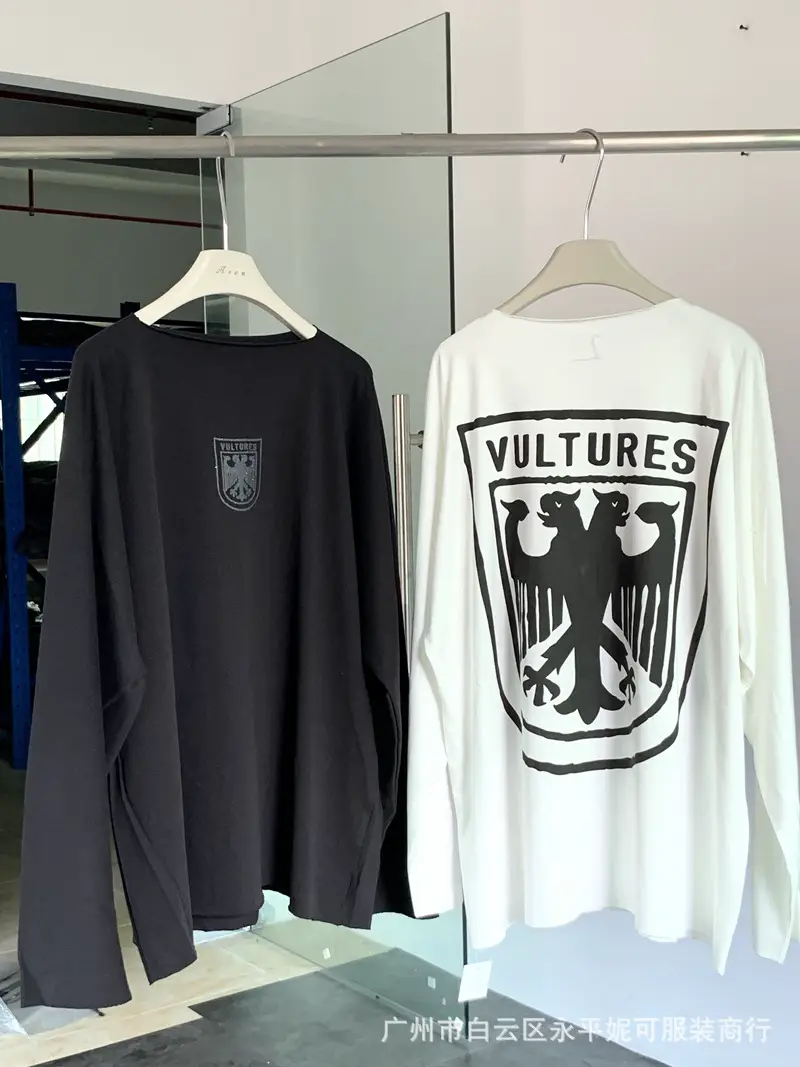 European and American Kanye Kanye Gosha Vultures long sleeve t-shirt double-headed eagle long sleeve T-shirt
