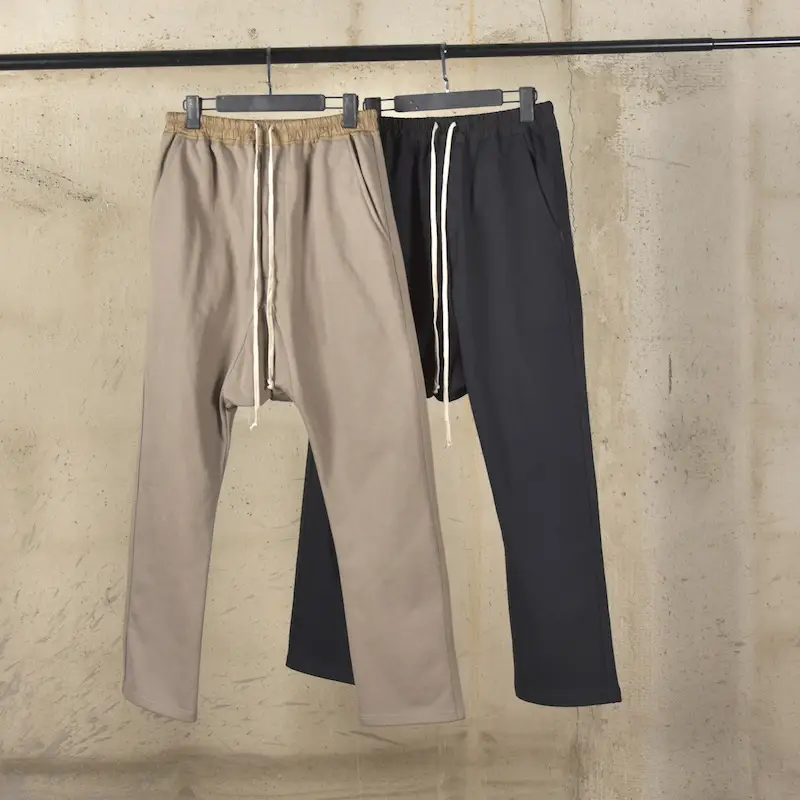 Niche Designer Ro Style Dark Harem Pants Straight-Leg Drop-Crotch Long Pants Pure Cotton Terry Autumn and Winter Casual Pants for Men