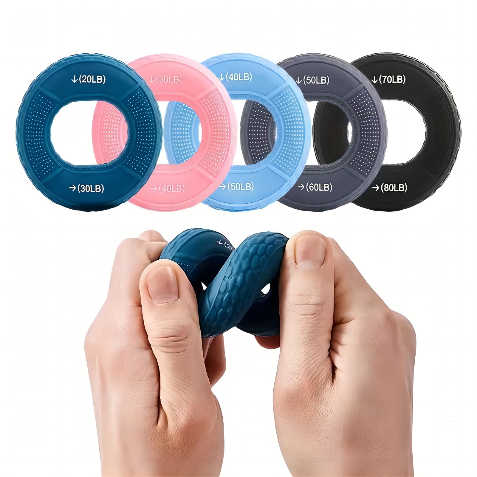Silicone Grip Ring Elastic Grip Student Hand Exercise Relaxation Strength Training Fitness Ring Grip Ring