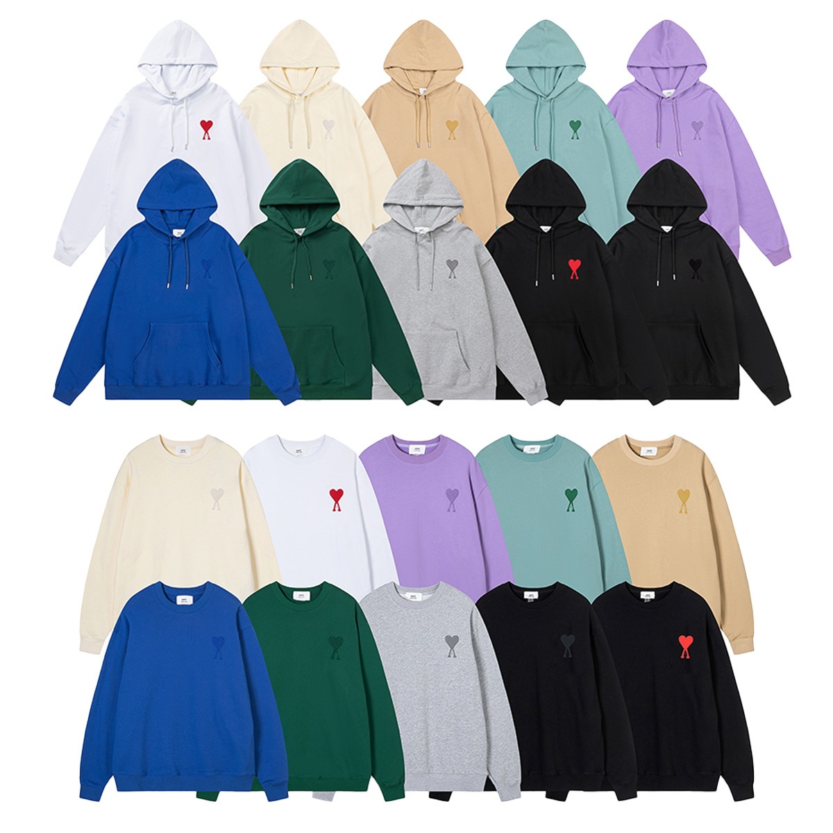 Ami Cs Trendy Brand Hooded Heart Sweatshirt for Men and Women in Autumn and Winter American Style Loose Casual Sports Couple Hoodie Jacket QC-foto från 1688 på Qualit.ly