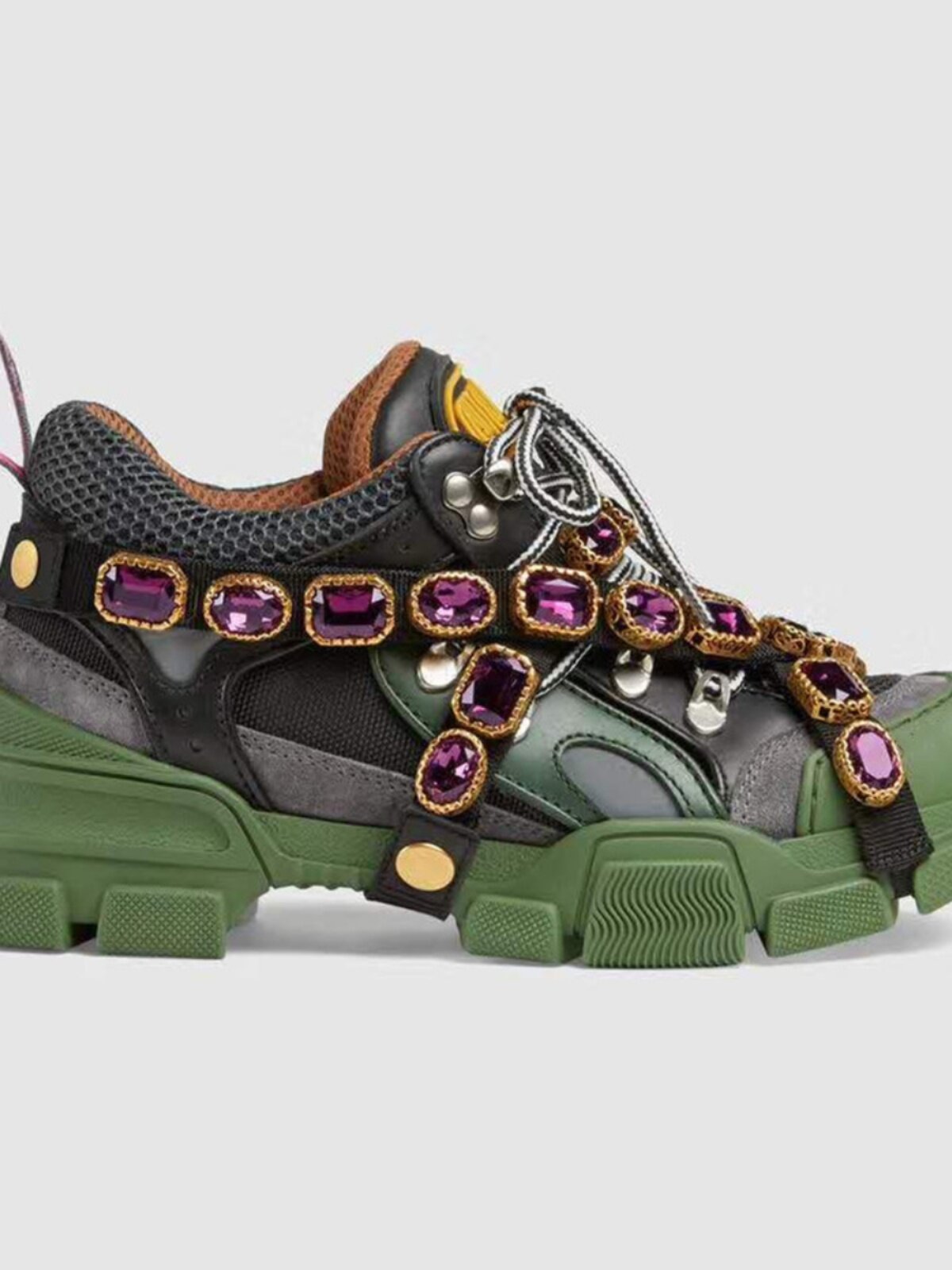 European-Style Rhinestone Dad Shoes Trendy Shoes 2026 New Crystal Diamond Sneakers Women's Genuine Leather Internet Celebrity Thick-Soled Casual Shoes Men's Foto QC de TAOBAO na Qualit.ly