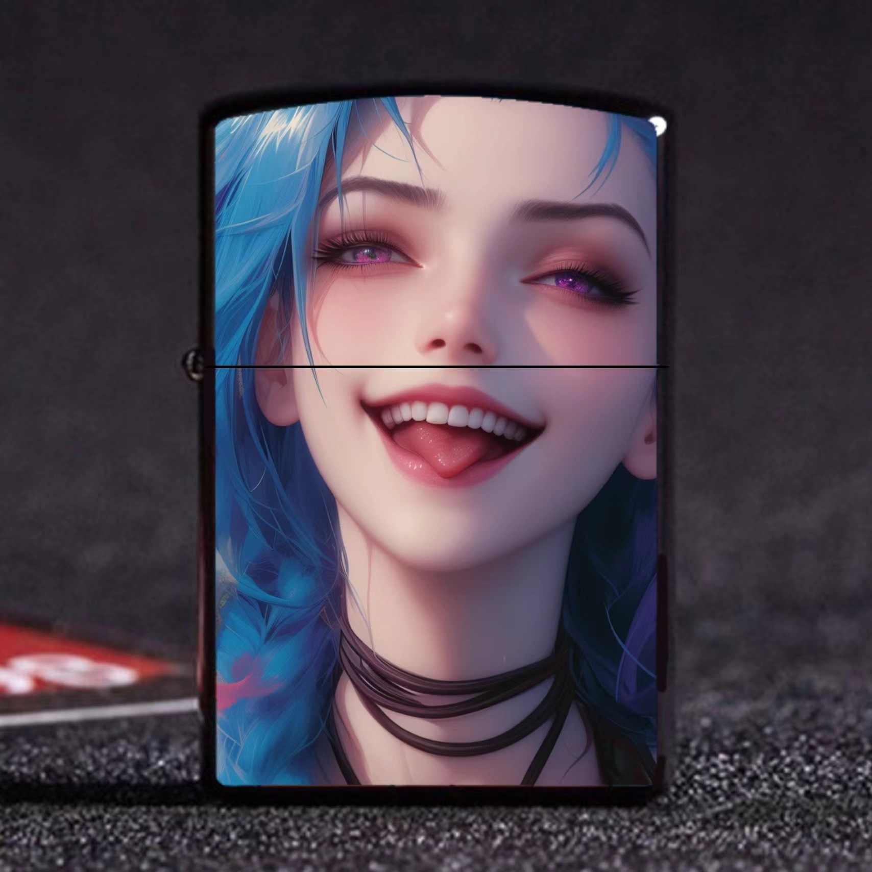 Jinx the glory of the king AI animation lighter kerosene metal windproof old lighter support tremolo generation