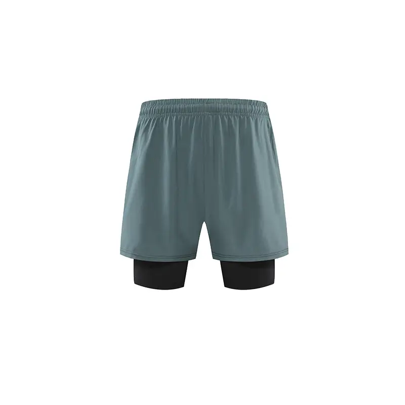 Sports Shorts Men's Fake Two-piece Elastic Basketball Running Fitness Suit Summer Quick-drying Training Shorts Thin Pants