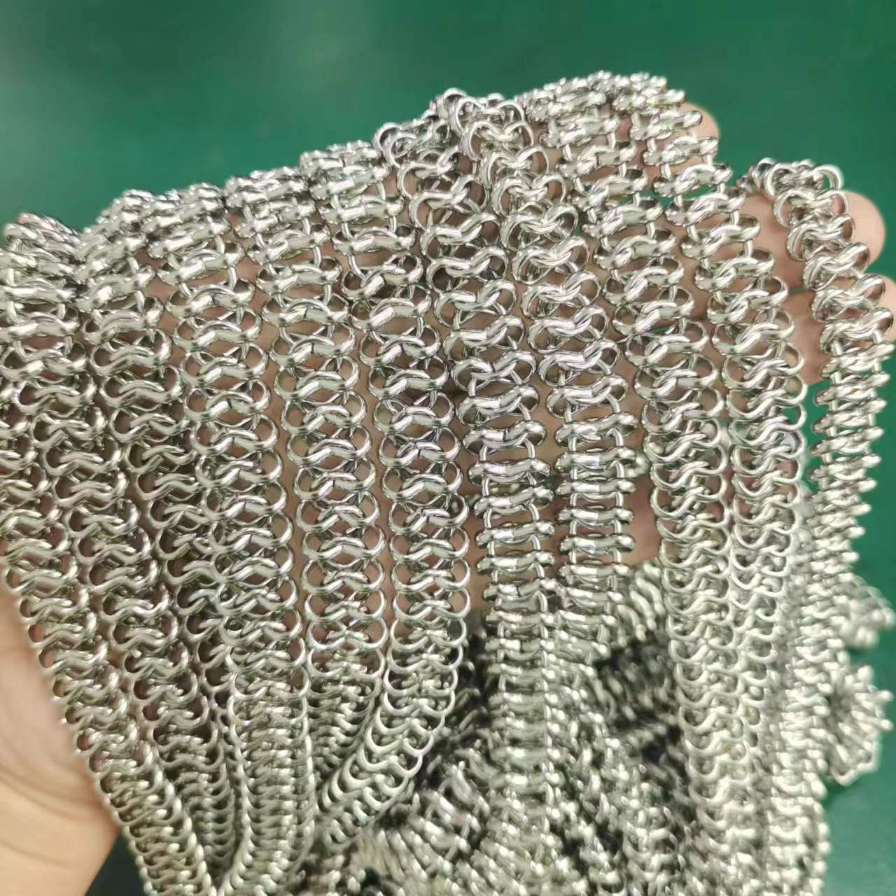 New stainless steel chain 8-word Double Row chain punk hip hop men's and women's necklace bracelet non-fading jewelry chain diy