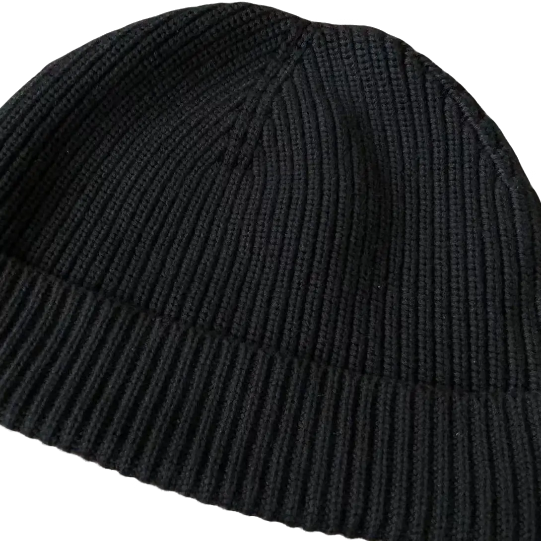 Leather Cross-Stitch White Sanskrit Two-Tone Zigzag Beanie 22093032