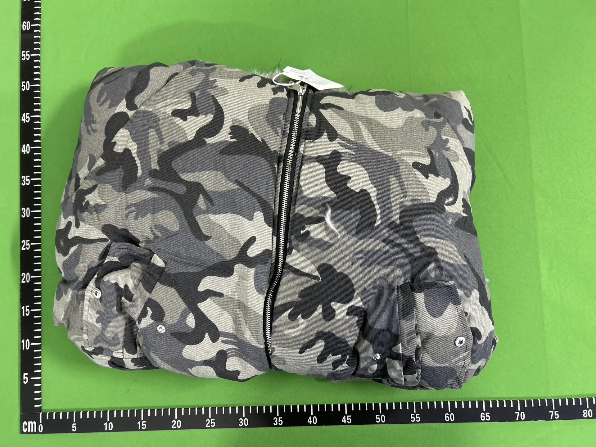 Bomber Jacket with Large Fur Collar, Camouflage Hooded Thick Cotton Coat for Men, Winter Washed and Distressed Pilot Jacket