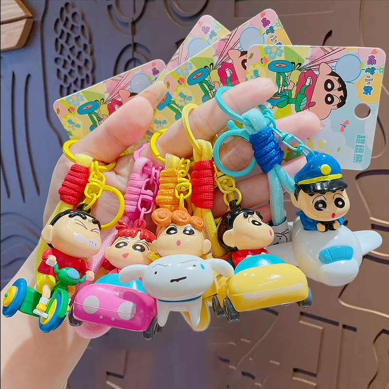 Genuine Crayon Small New Dynamic Dimension Doll Key Chain Small Pendant Couple's Schoolbag Key Chain Hanging Small Gift