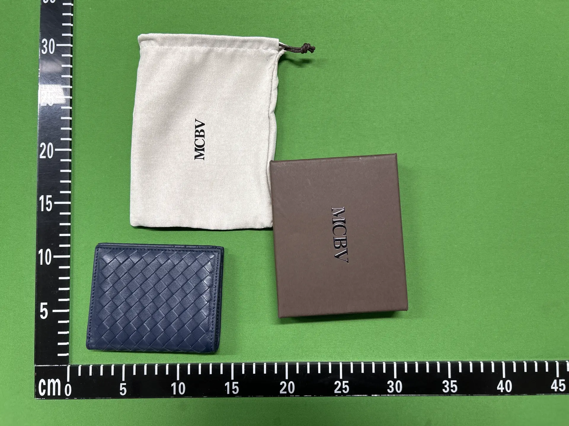 MCBV Woven Leather Wallet Navy