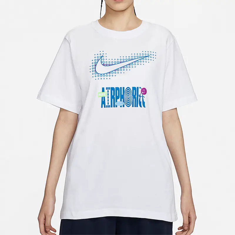 Nike Nike Women's Summer Round Neck Knitted Sports Casual Comfortable Breathable Short-Sleeved T-Shirt Fv4263-100