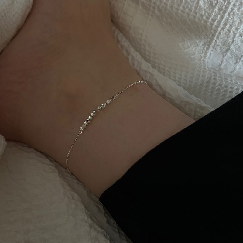 Broken silver anklet 925 sterling silver irregular square cut original design anklet student girlfriends accessories 4206Y