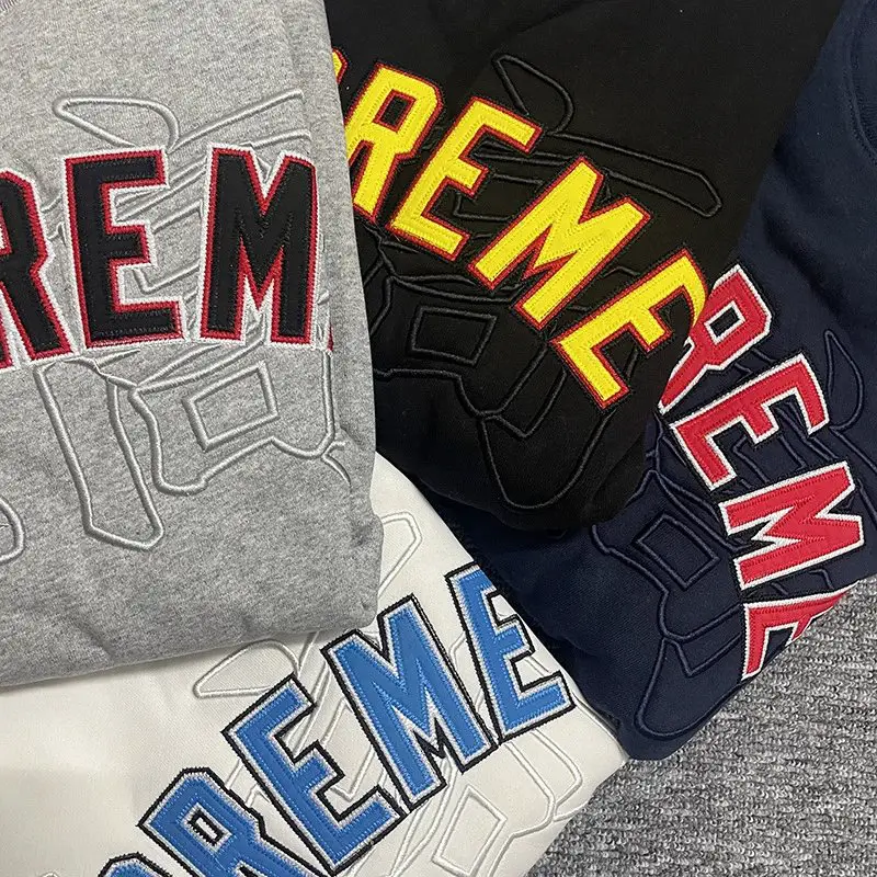 American street fashion brand letter embroidered hoodie
