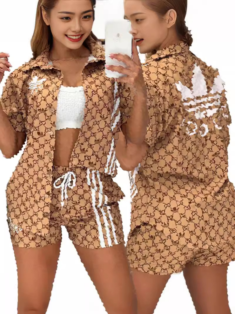 Adidas Printed Shirt and Shorts Set