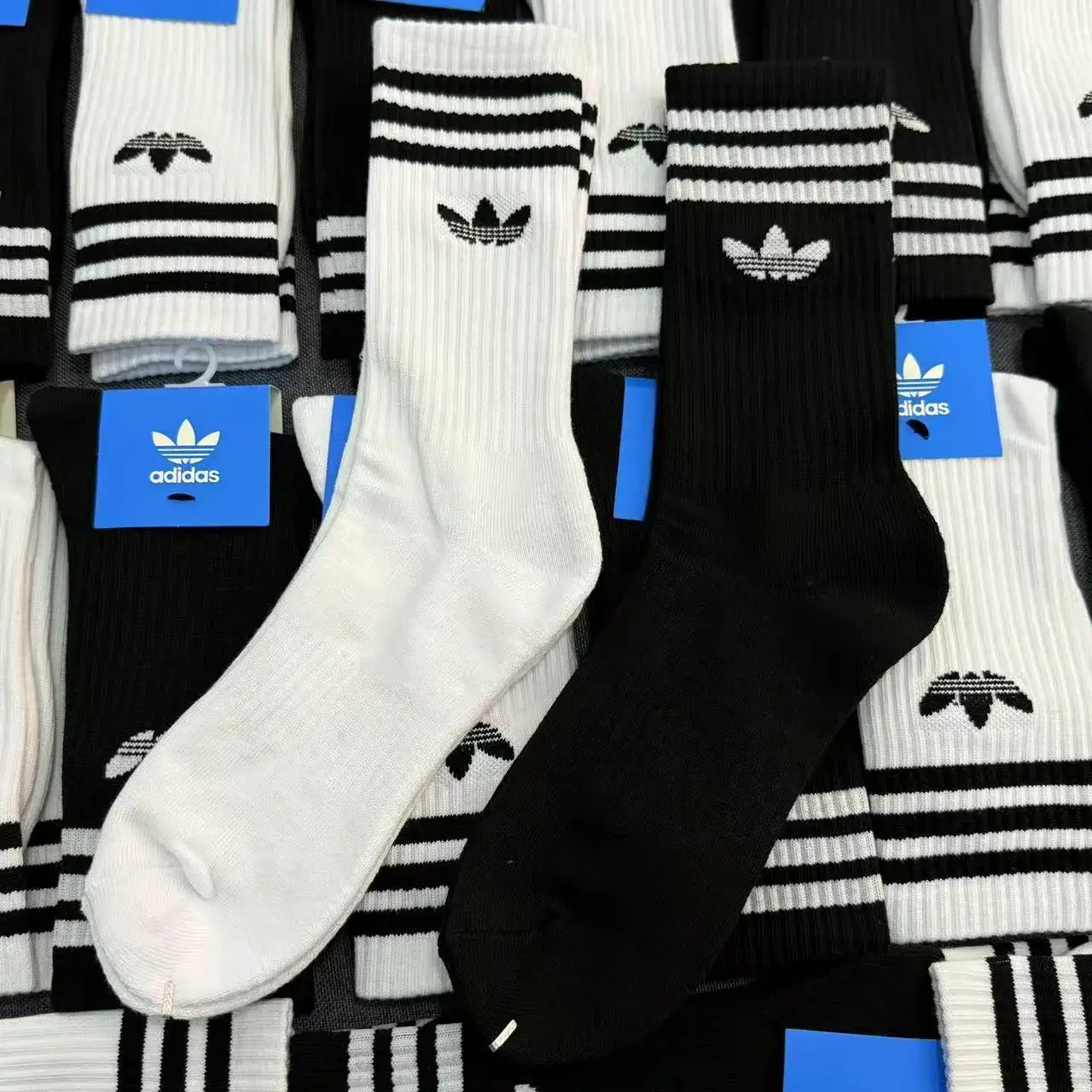 Adidas Crew Socks Black White