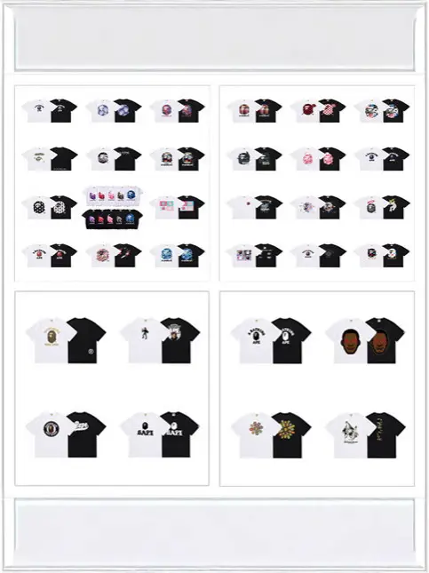 Bape Trendy Brand Shark Ape Head Heavy Correct Version Classic Short-Sleeved T-Shirt Male Couple Female Camouflage Printed Half-Sleeve