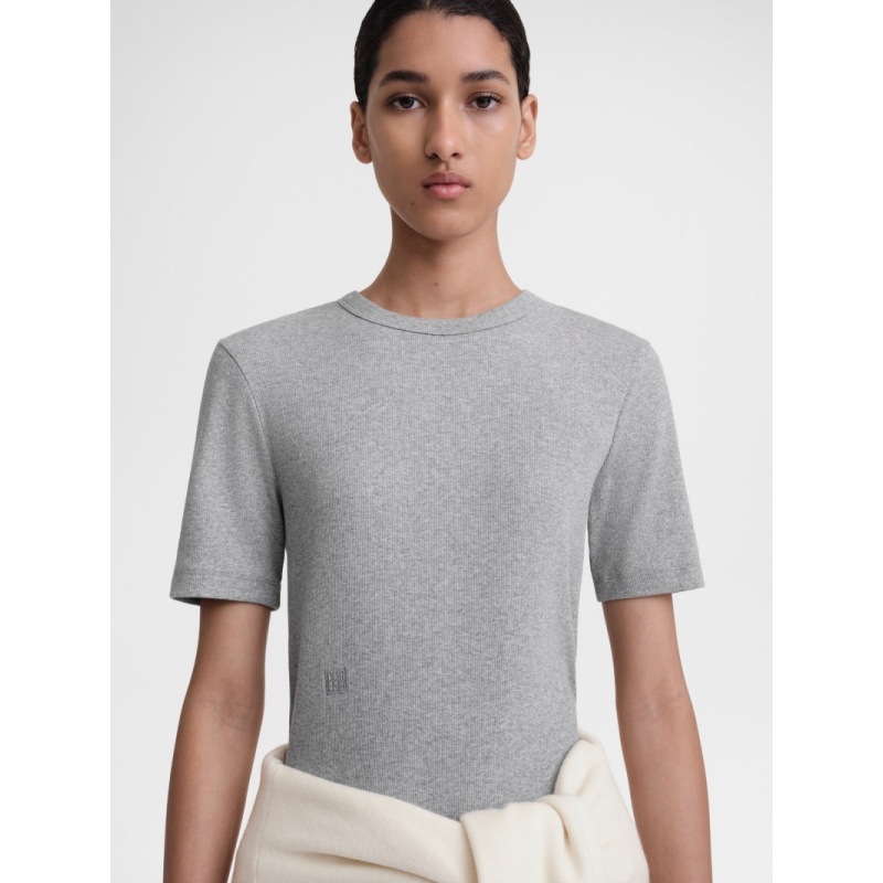 Longmei Slim Fit Round Neck Short Sleeve T-Shirt for Women 2026 Spring/Summer New Tot Style Simple Commuting Basic Versatile Top