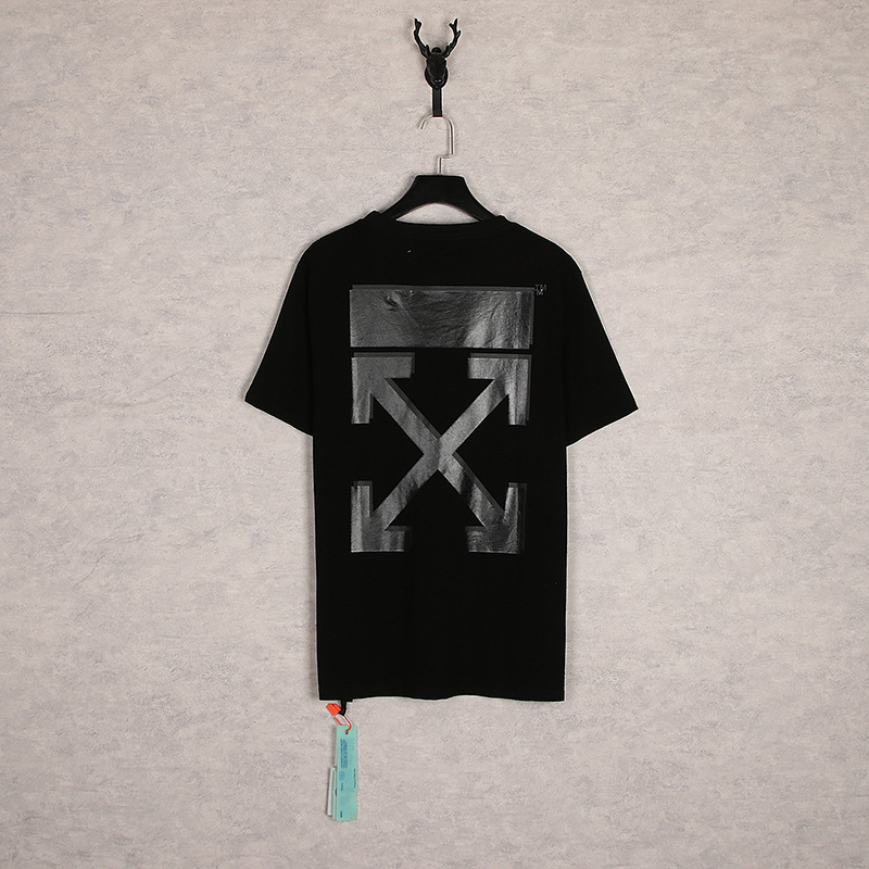 Cross-Border Spot Off White Ow Summer Character Print Series Oversized Short-Sleeved T-Shirts for Men and Women