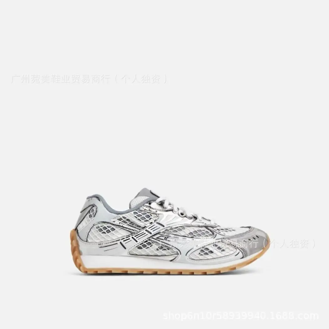 Wang Yibo Silver Bv Aw Thick-Soled Mesh Sneakers for Women, 25 Styles of Casual Dad Shoes, Couple Style