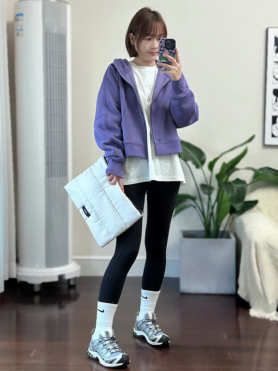 Plus Casual Loose-Fitting Hooded Sweatshirt for Women, Thickened Fleece, Loose Casual Short Jacket Top