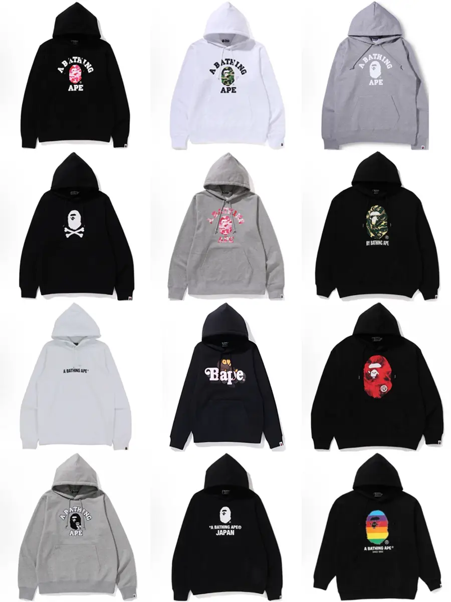 Cross border trendy Japanese BAPE Ape Head Shark Pure Cotton Hoodie Men's and Women's Loose Autumn/Winter Hoodie Coat