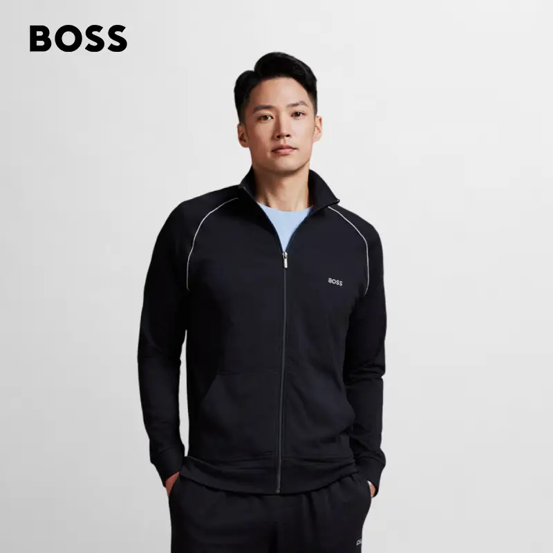 Hugo Boss Hugo Boss Men's Logo Details Decorated Stretch Cotton Casual Zipper jacket