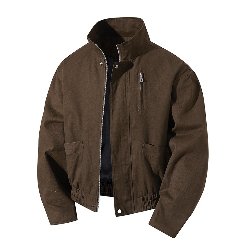 American Retro Cleanfit Hunting Coach Jacket Men's Stand Collar Cool Stylish Short Baseball Jacket Cross-Border