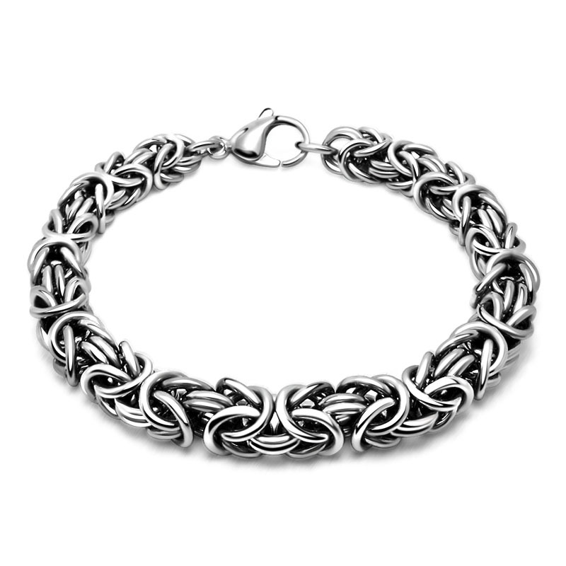 European and American personality woven men's titanium steel bracelet tide cool pengke handmade chain fashion jewelry in stock wholesale CE367
