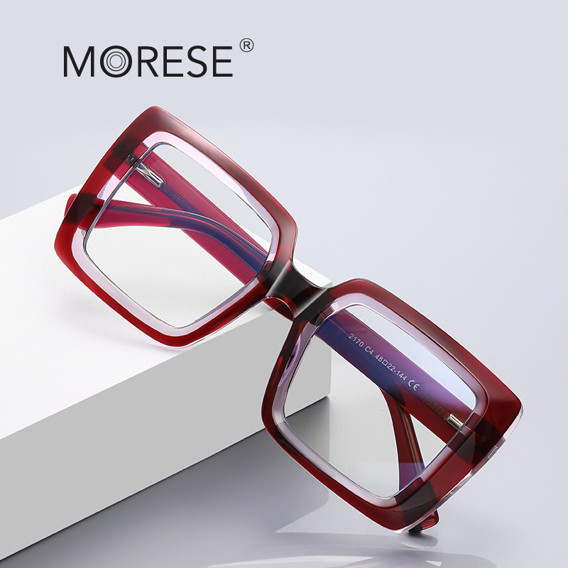 European and American anti-blue light large frame glasses frame 2170 square TR90 optical Frame Fashion Street shooting women's glasses ins style
