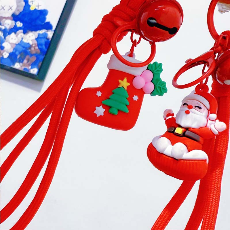 2025 Cartoon Christmas Keychain Student Cute Backpack Decoration Pendant Santa Claus Pendant Small Gift