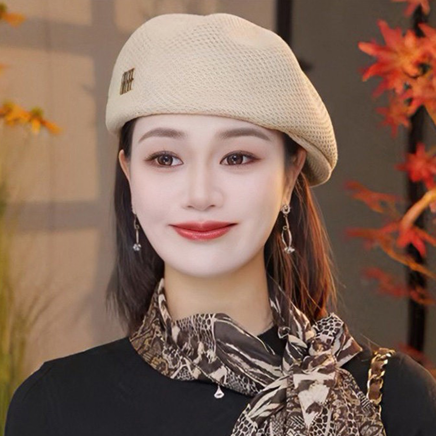 Korean Style Fashionable Breathable Shaped Thin Forward Cap Spring and Summer British Retro Reverse-Wear Beret Sun Protection Hat for Women