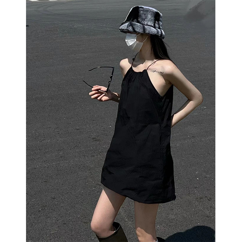 Korean Style Casual Fashion Short Skirt French Style Loose Versatile Dress Women's Summer Sanya Vacation Suspender Skirt