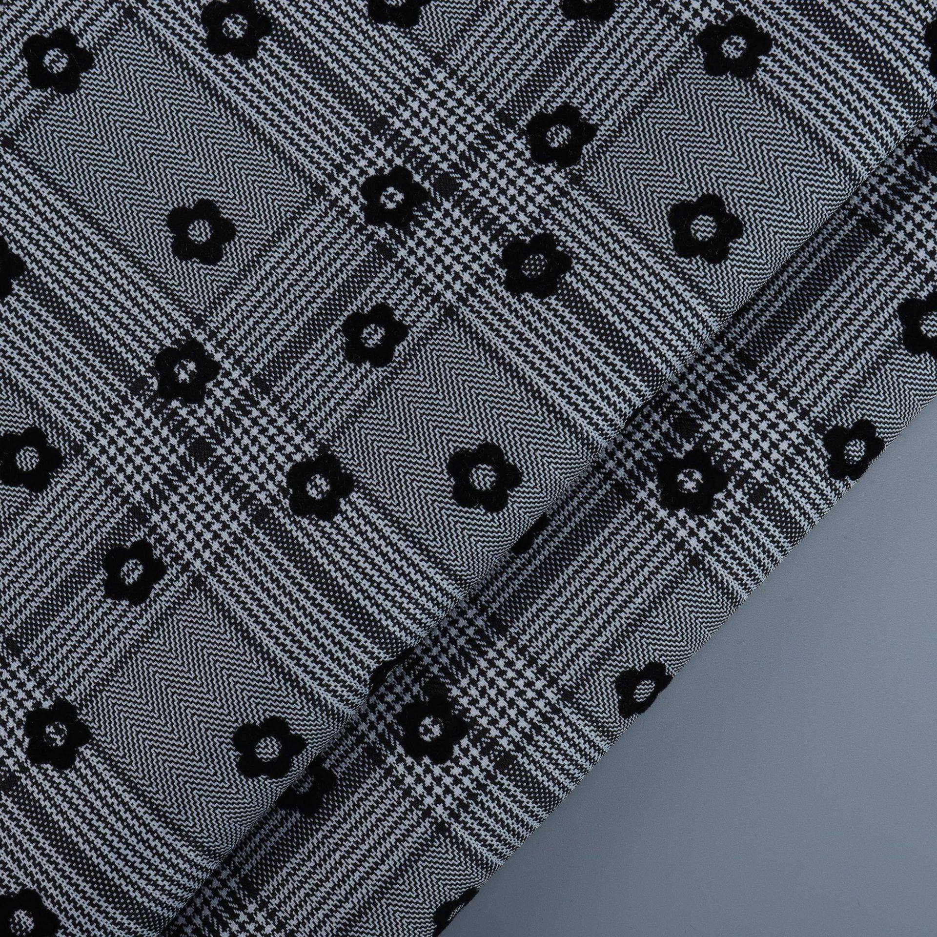 TR yarn-dyed stretch herringbone Plaid flocking floret casual suit coat camisole dress fashion cloth