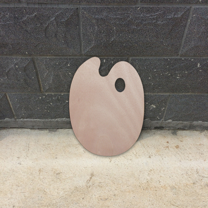 Wholesale square gouache 30*40cm log color thickened basswood oil painting palette acrylic oval palette