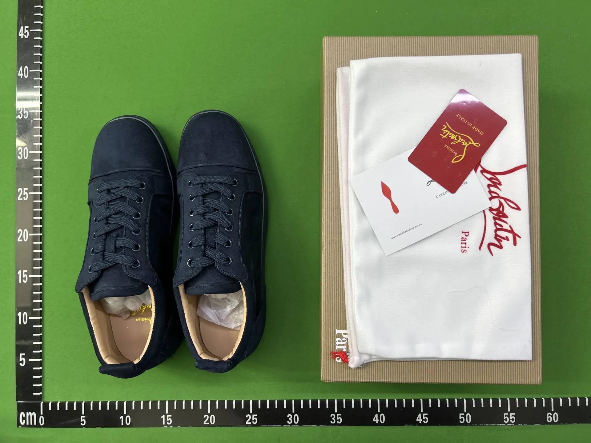 Christian Louboutin Navy Suede Sneakers