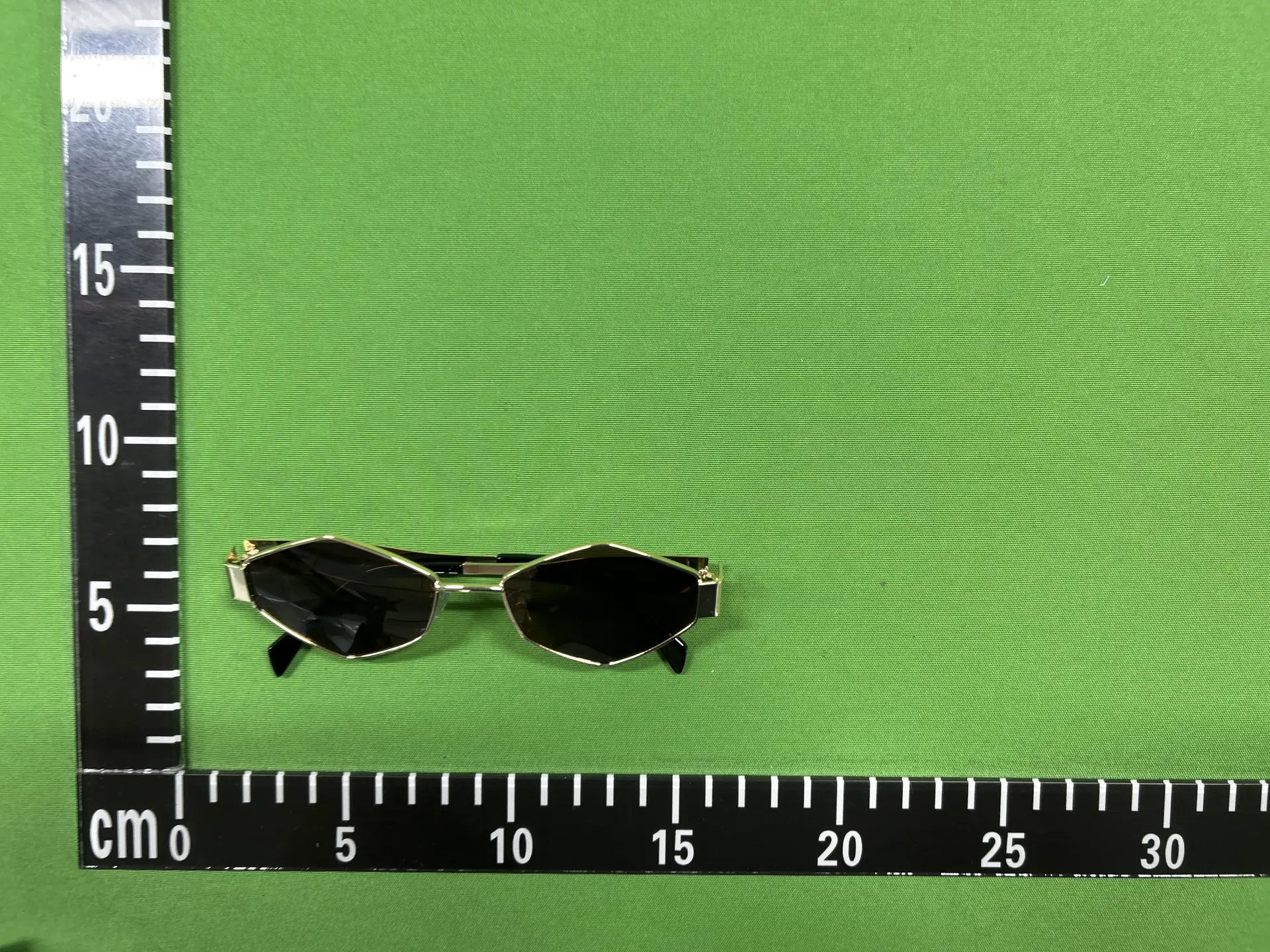 Gold Hexagonal Frame Sunglasses