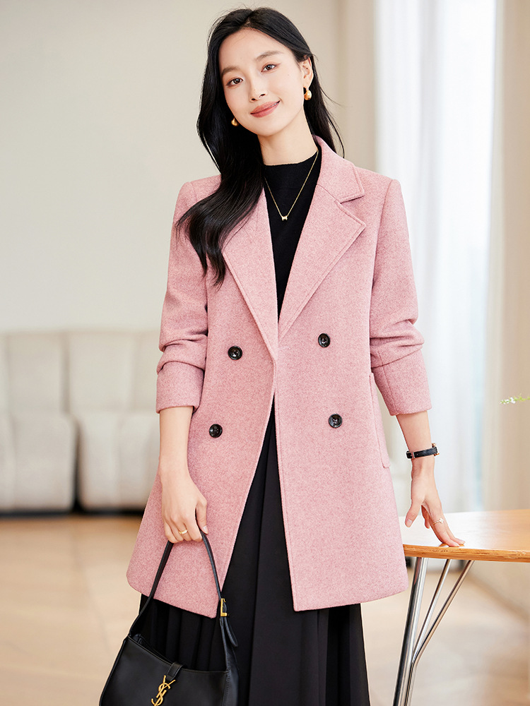 Woolen coat women's 2024 autumn and winter new coat long plus size woolen cloth Korean loose woolen coat women