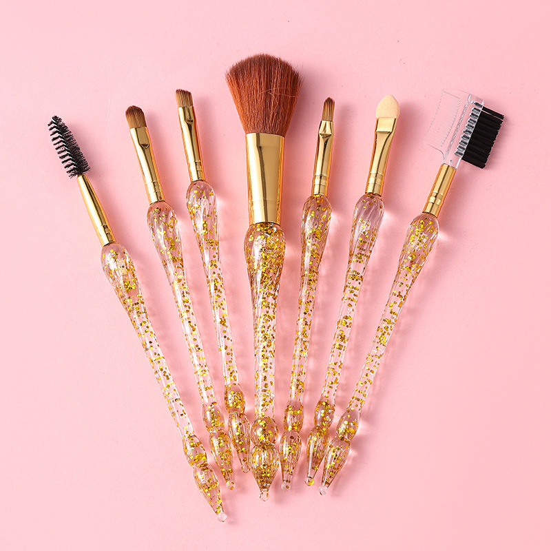 Cross-border hot glitter pagoda 5/7 makeup brushes suit creative high-value small man waist eye shadow makeup brush